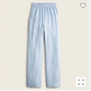 J. Crew Lined Linen Blend Wide Leg Pants White 6 NWOT